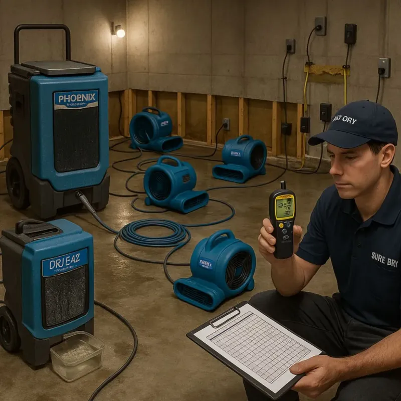Structural Drying and Dehumidification process in Washington County, NC